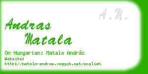 andras matala business card