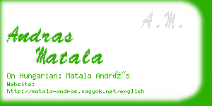 andras matala business card